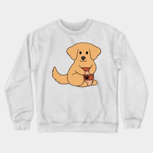 Golden Retriever Coffee Crewneck Sweatshirt